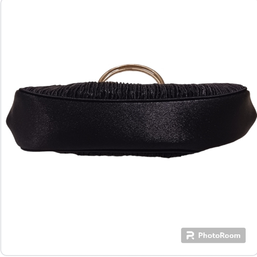 La Regale Satin Metal Handle Evening Clutch Bag Old Money - Picture 9 of 12
